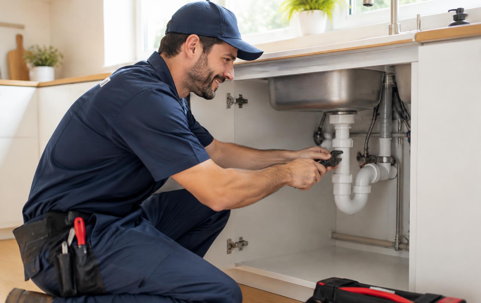 Venger plumber repairing a kitchen sink